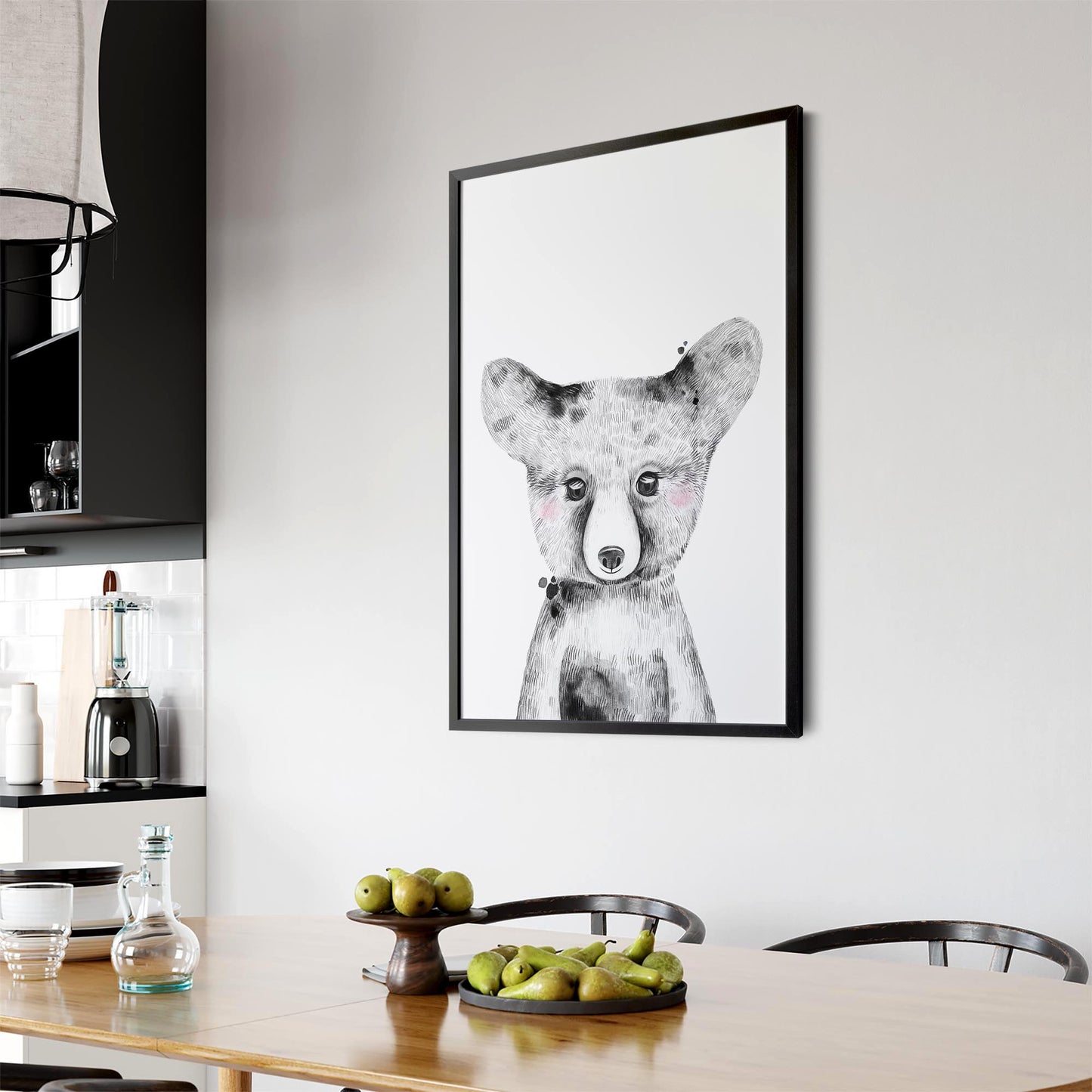 Cute Blushing Baby Bear Nursery Animal Wall Art - The Affordable Art Company