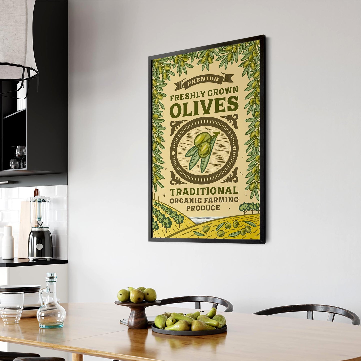 Vintage Olives Farmhouse Kitchen Cafe Wall Art #2 - The Affordable Art Company