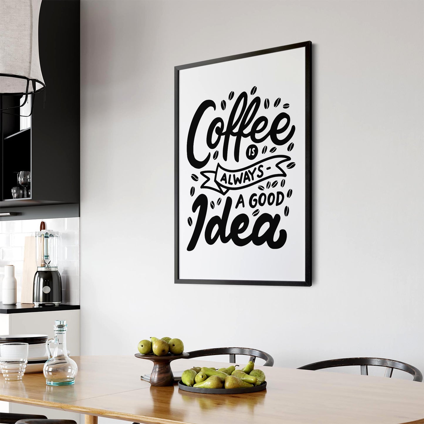 Coffee Quote Minimal Kitchen Cafe Style Wall Art #5 - The Affordable Art Company