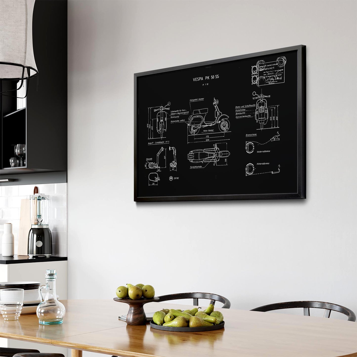 Vintage Vespa Patent Black Patent Wall Art #1 - The Affordable Art Company