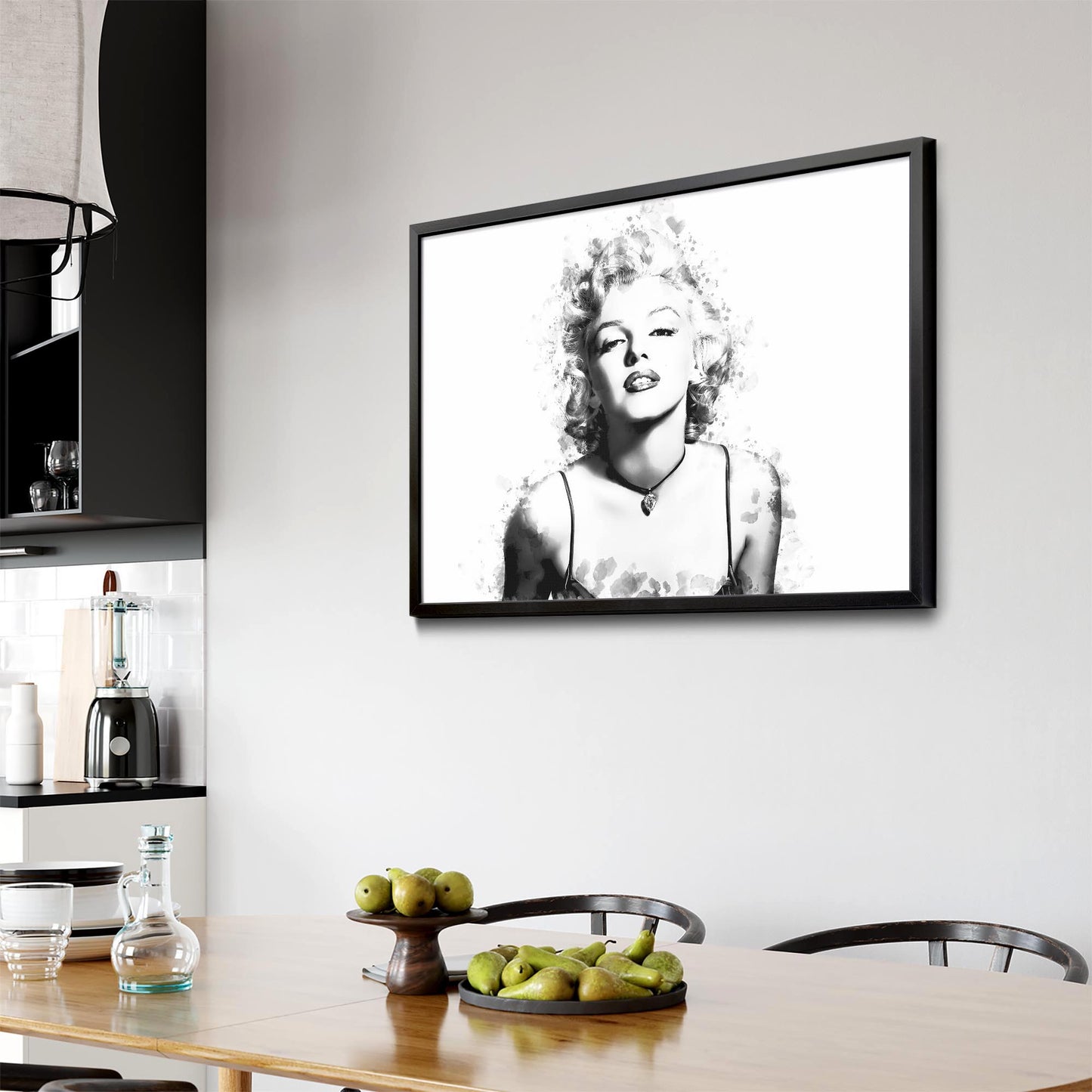 Marilyn Monroe Minimal Black Ink Fashion Wall Art #3 - The Affordable Art Company