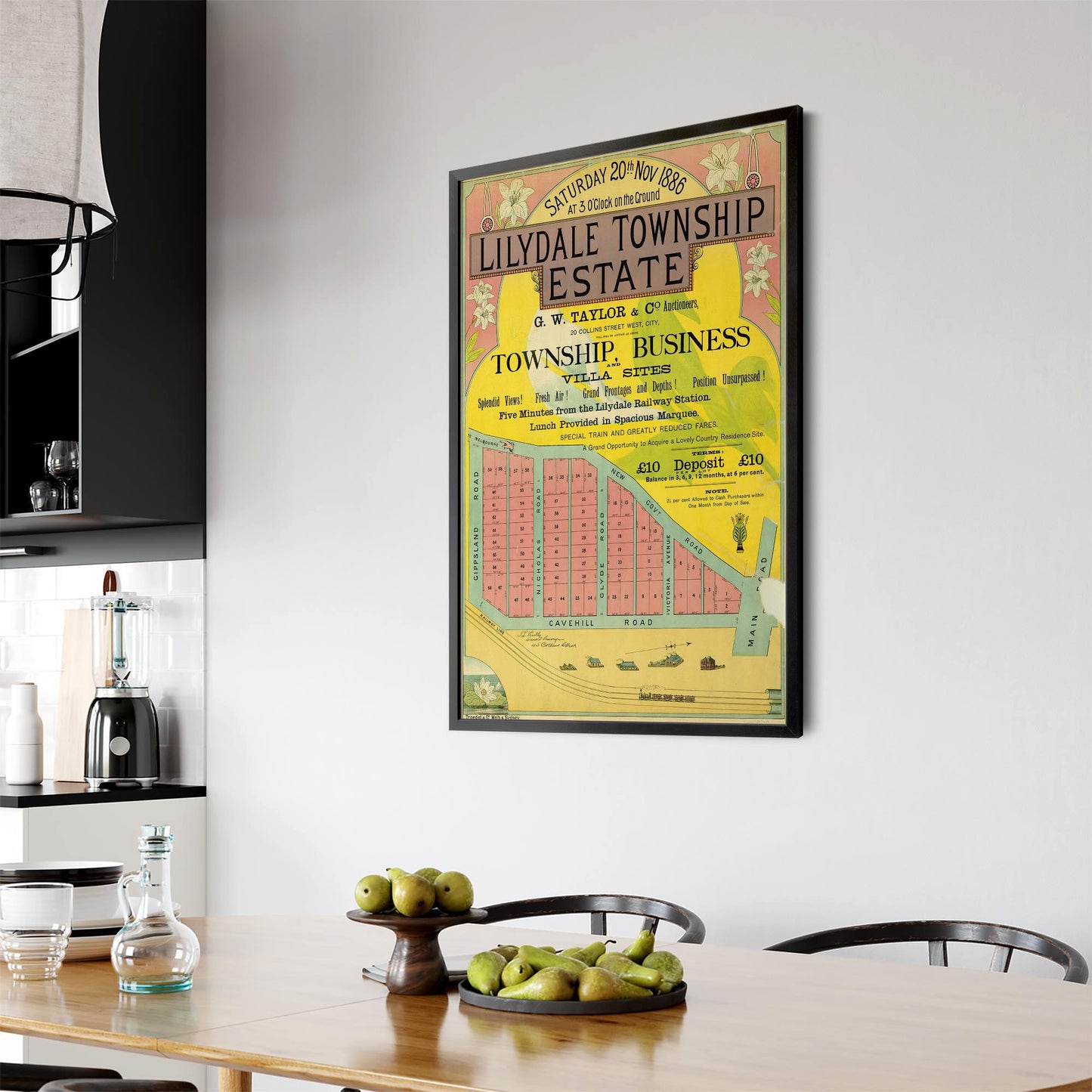 Lilydale Victoria Vintage Real Estate Advert Wall Art #3 - The Affordable Art Company