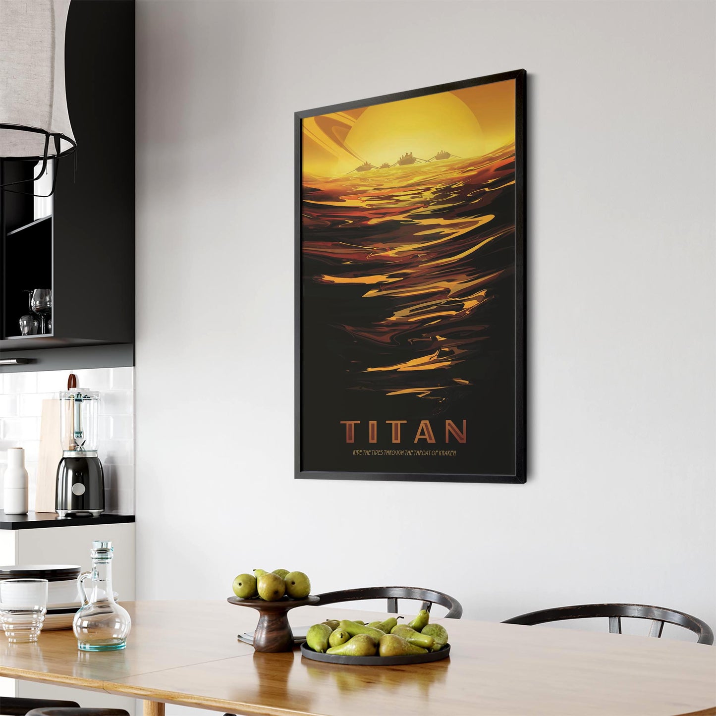 Retro Titan Moon Space NASA Science Wall Art - The Affordable Art Company