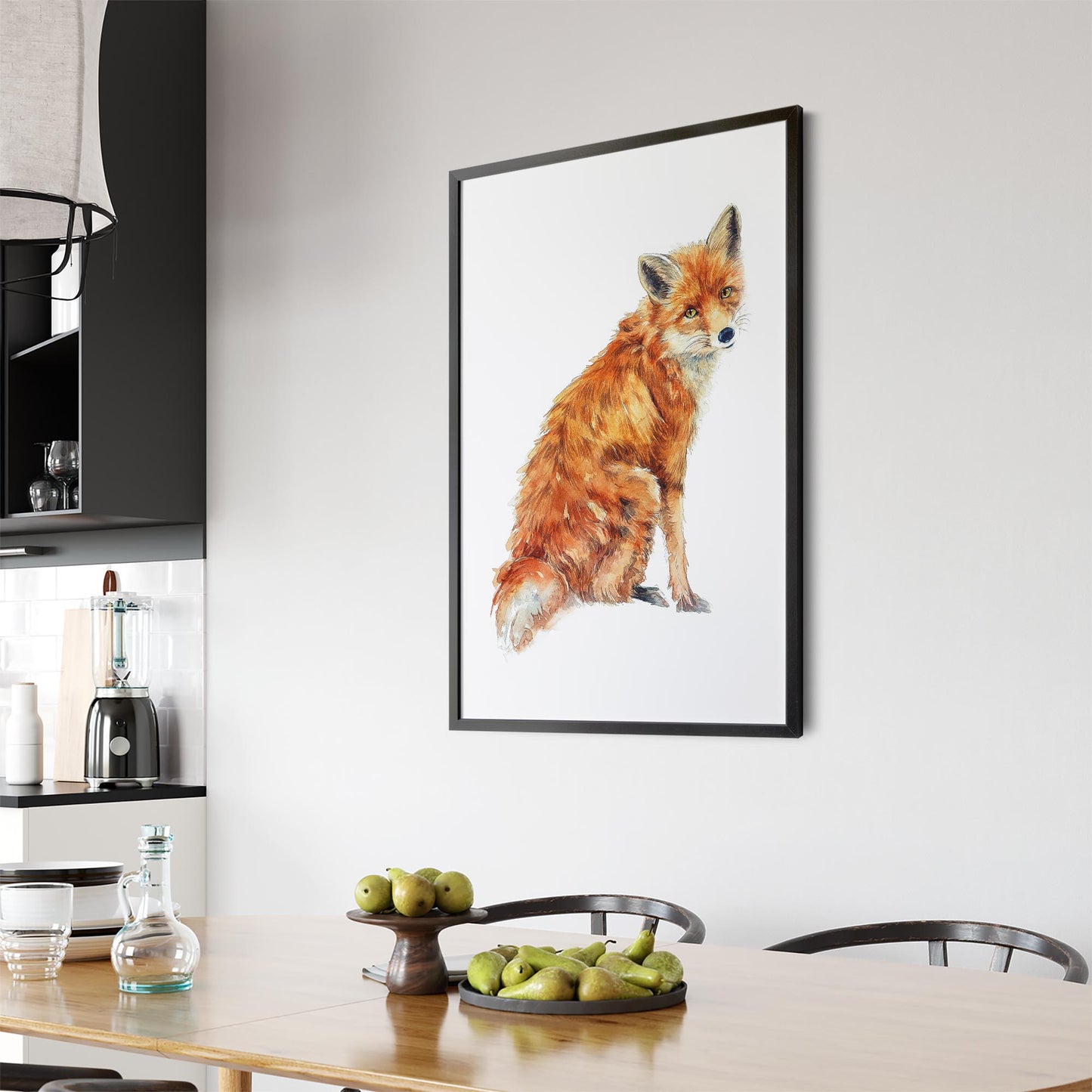 Watercolour Fox Painting Animal Nursery Wall Art - The Affordable Art Company