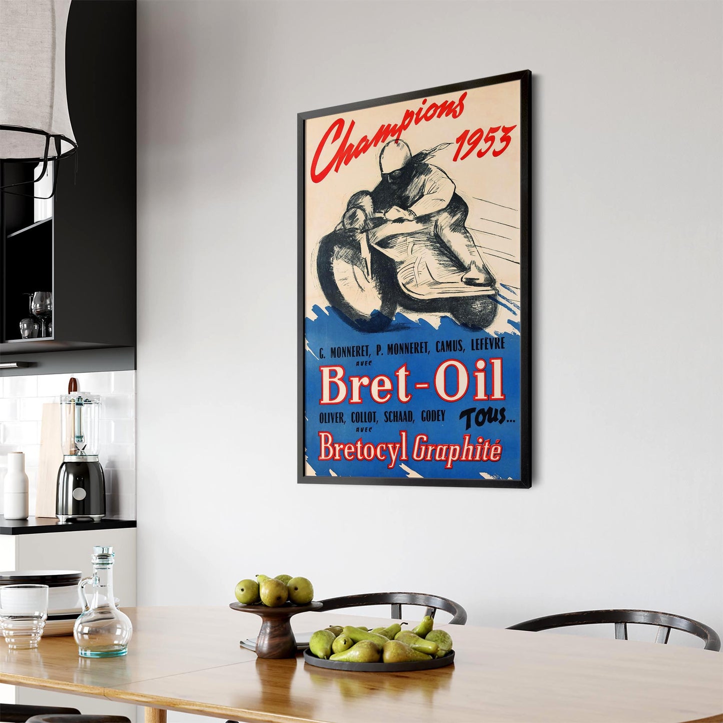 French Bret-Oil Vintage Advert Garage Wall Art - The Affordable Art Company