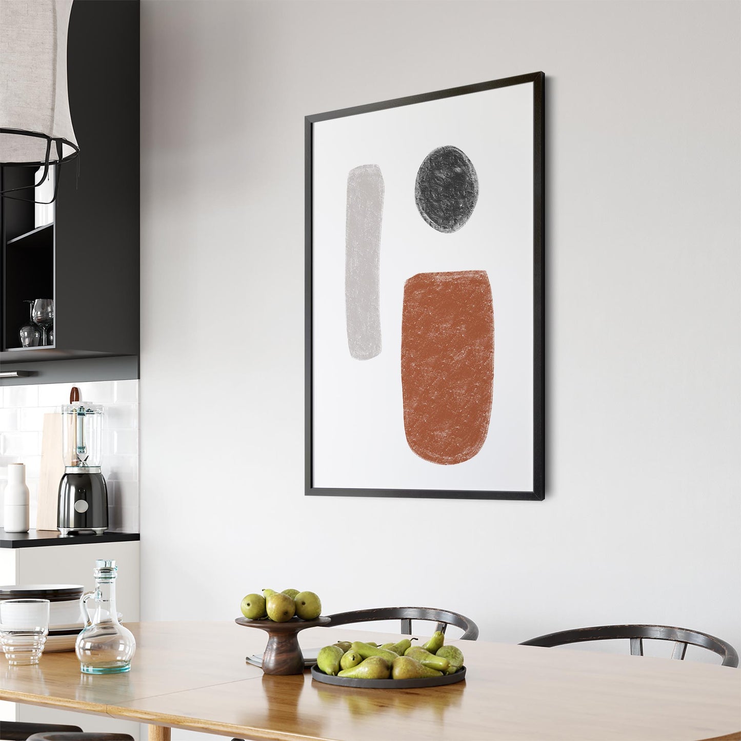Modern Abstract Shape Minimal Retro Wall Art #1 - The Affordable Art Company