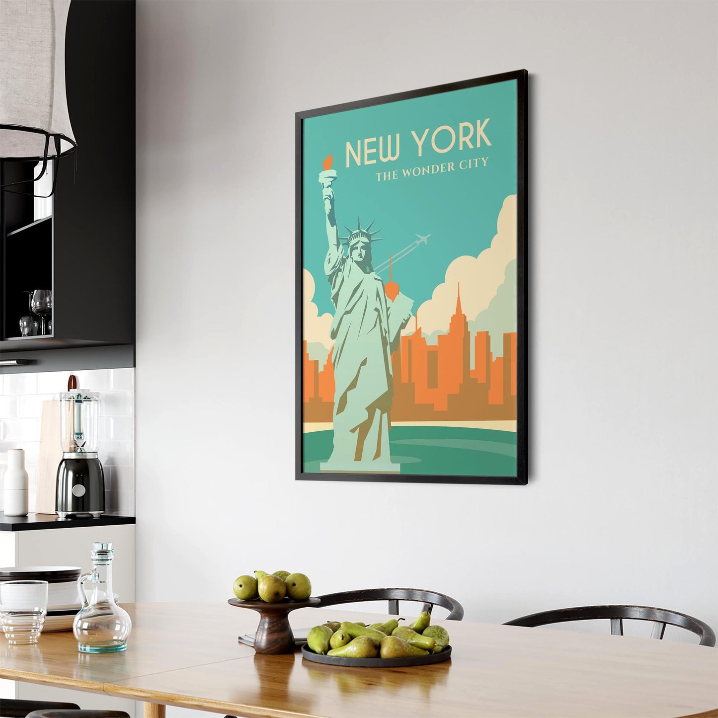 Retro New York USA Vintage Travel Wall Art - The Affordable Art Company