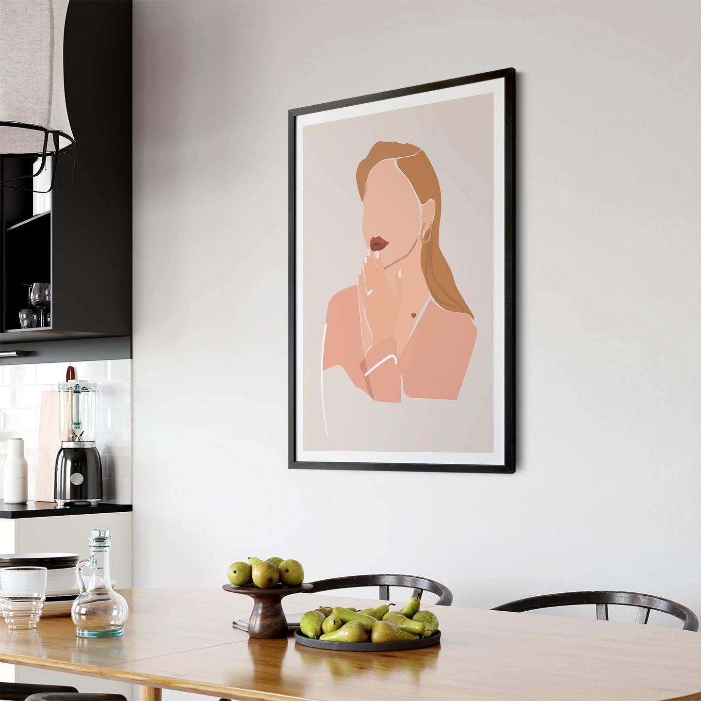 Minimal Girl Abstract Retro Bedroom Wall Art #4 - The Affordable Art Company