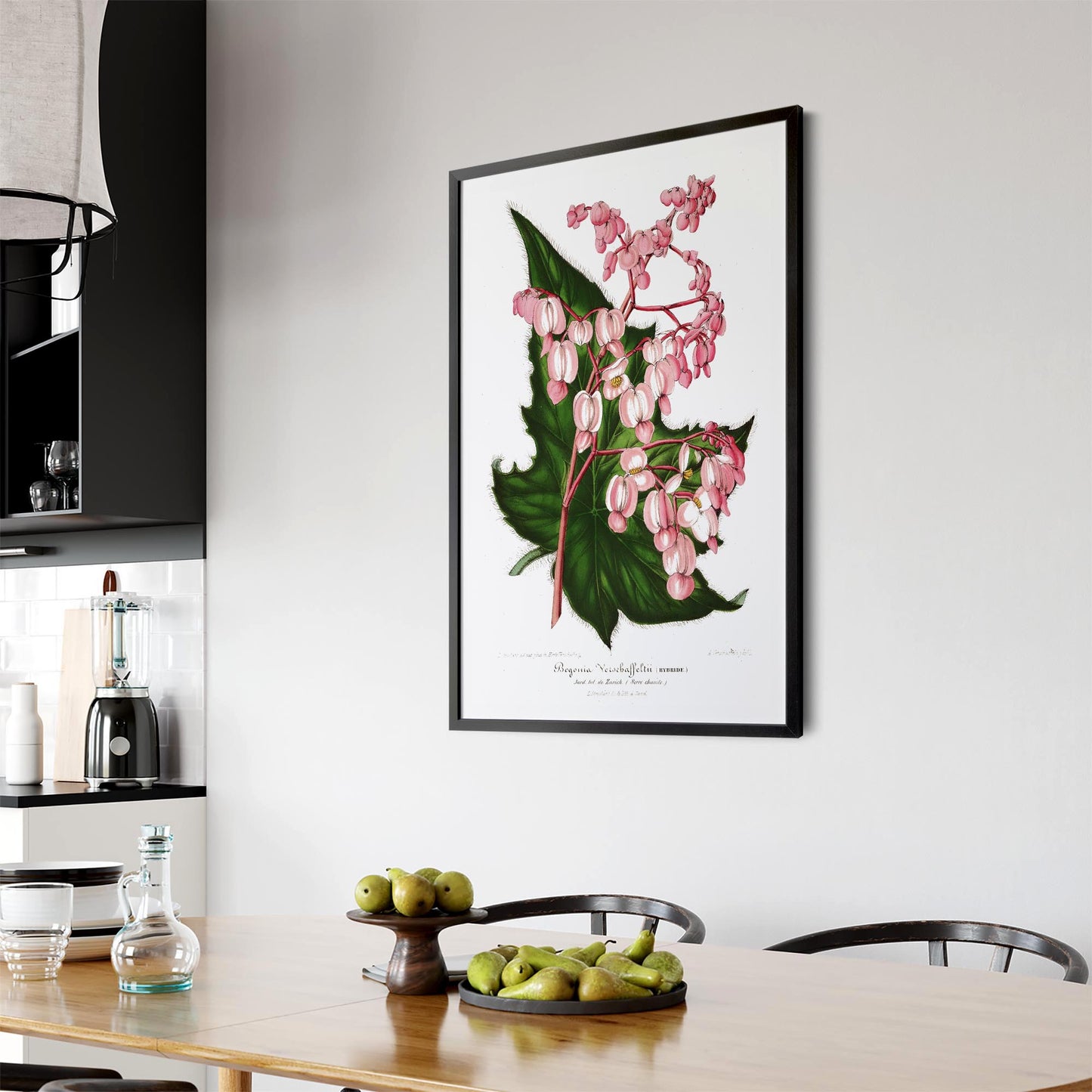 Vintage Pink Flowers Botanical Kitchen Wall Art #1 - The Affordable Art Company