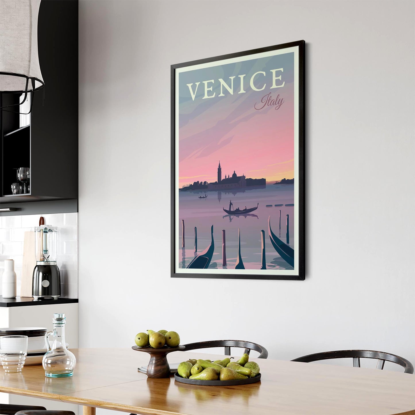 Retro Venice Italy Vintage Travel European Wall Art - The Affordable Art Company