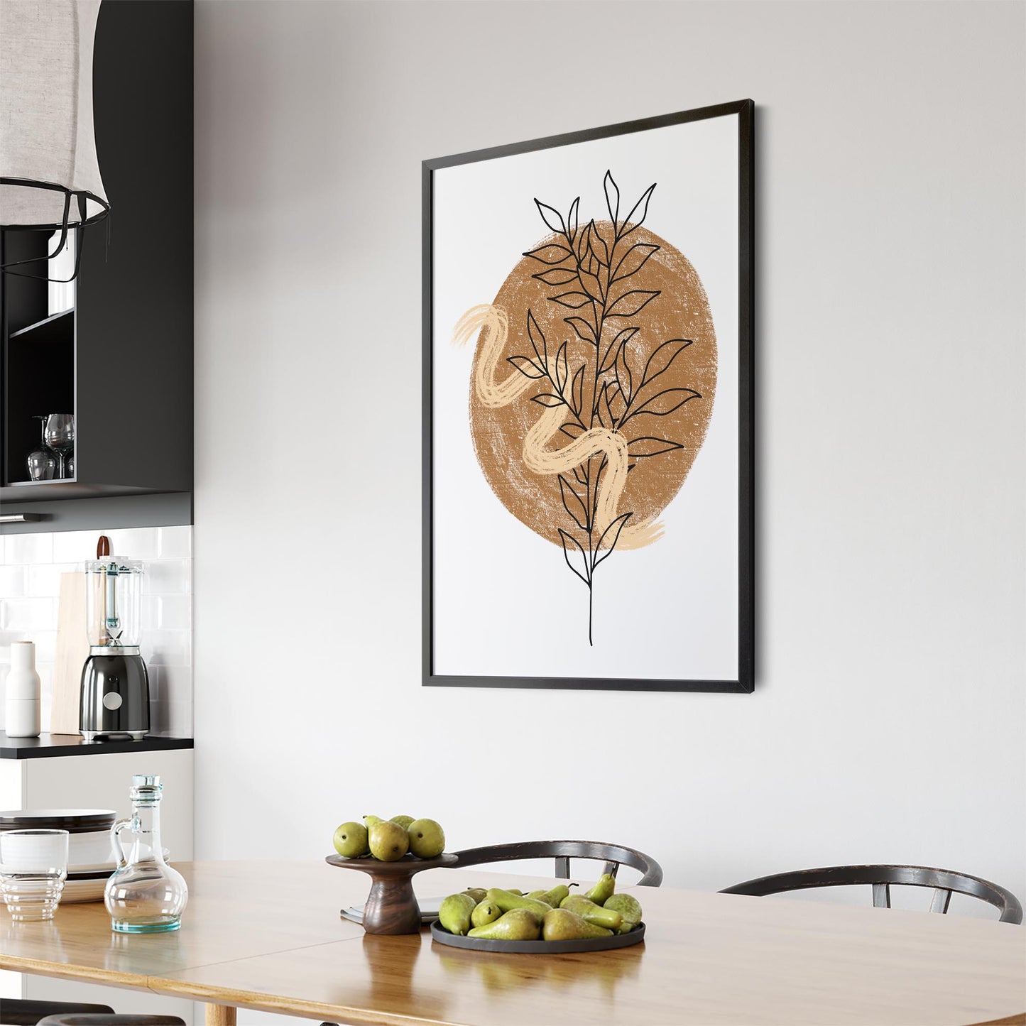 Plant Abstract Minimal Retro Drawing Wall Art #1 - The Affordable Art Company