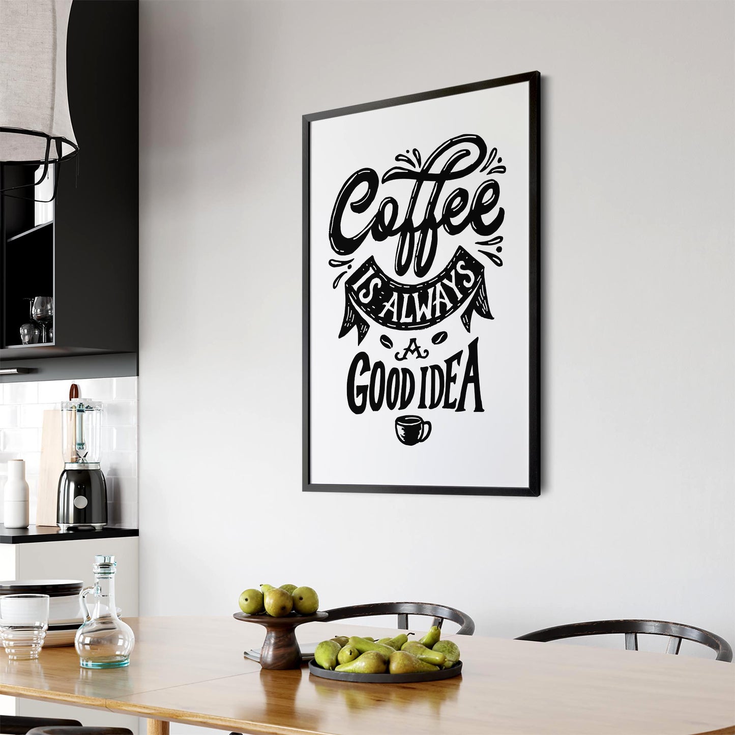 Coffee Quote Minimal Kitchen Cafe Style Wall Art #14 - The Affordable Art Company