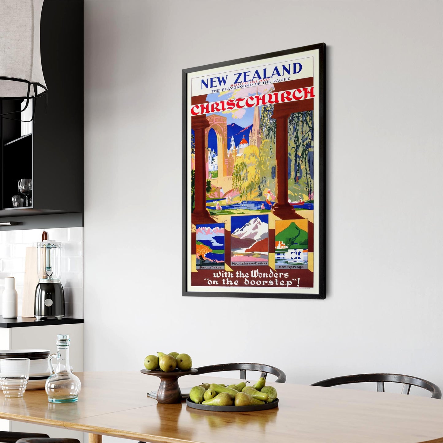 Christchurch, New Zealand Vintage Travel Wall Art - The Affordable Art Company