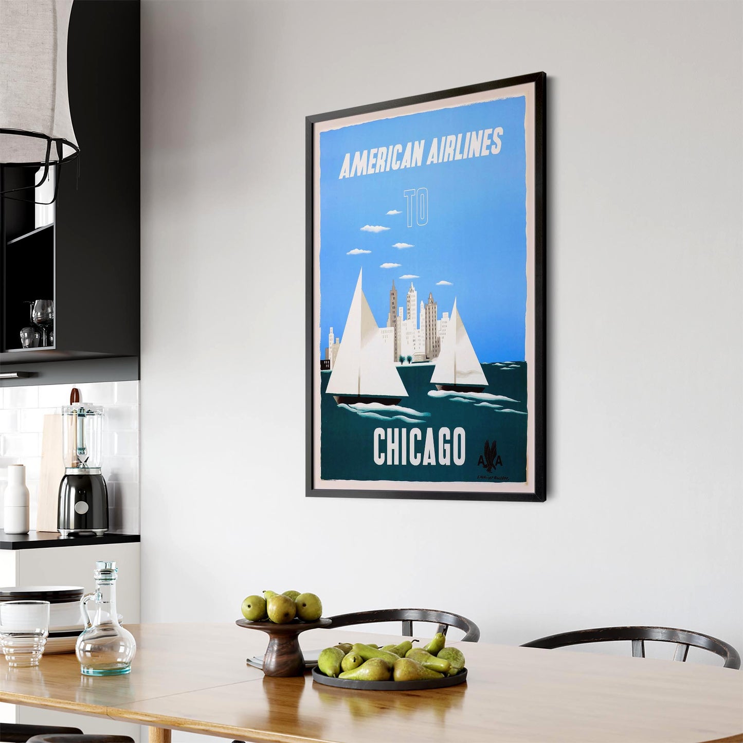 American Airlines - Chicago Vintage Travel Wall Art - The Affordable Art Company