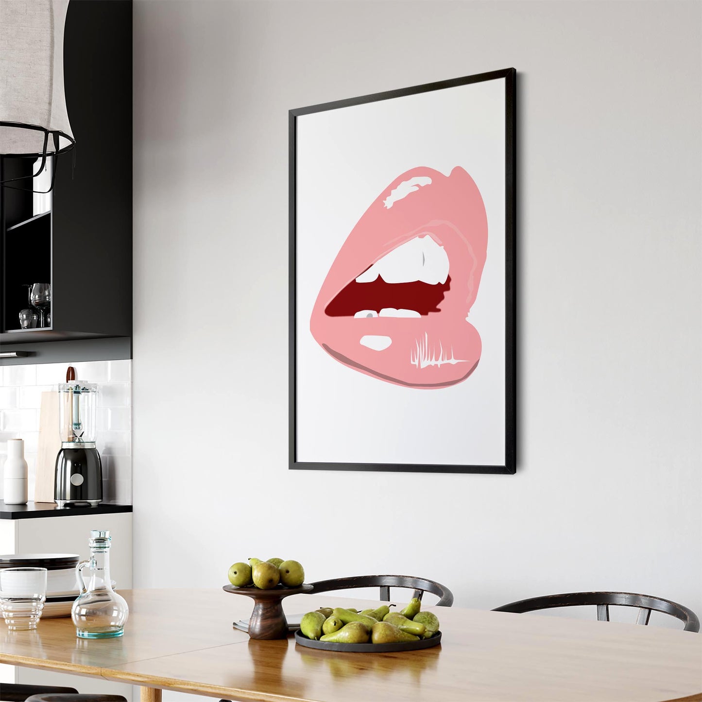 Pink Lips Fashion Girls Bedroom Makeup Wall Art - The Affordable Art Company