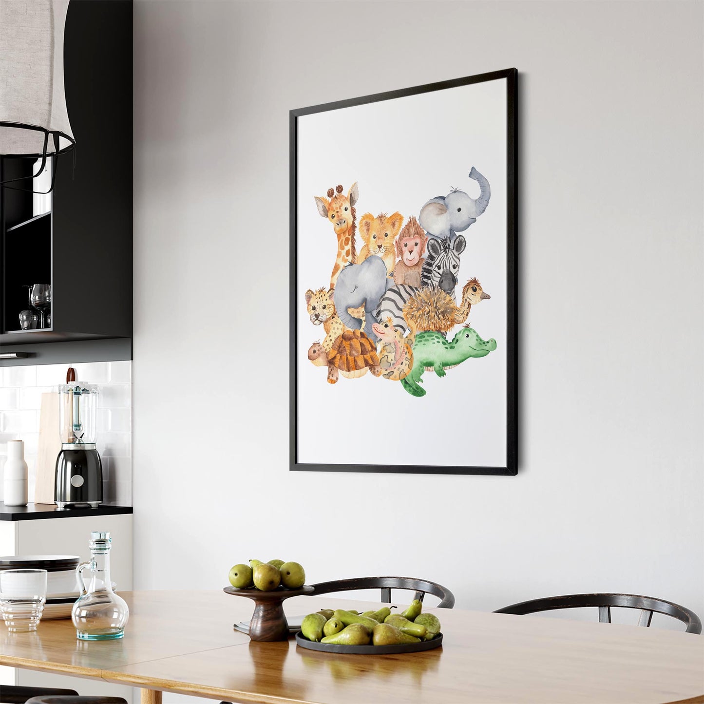 Safari Animal Group Painting Nursery Wall Art #2 - The Affordable Art Company
