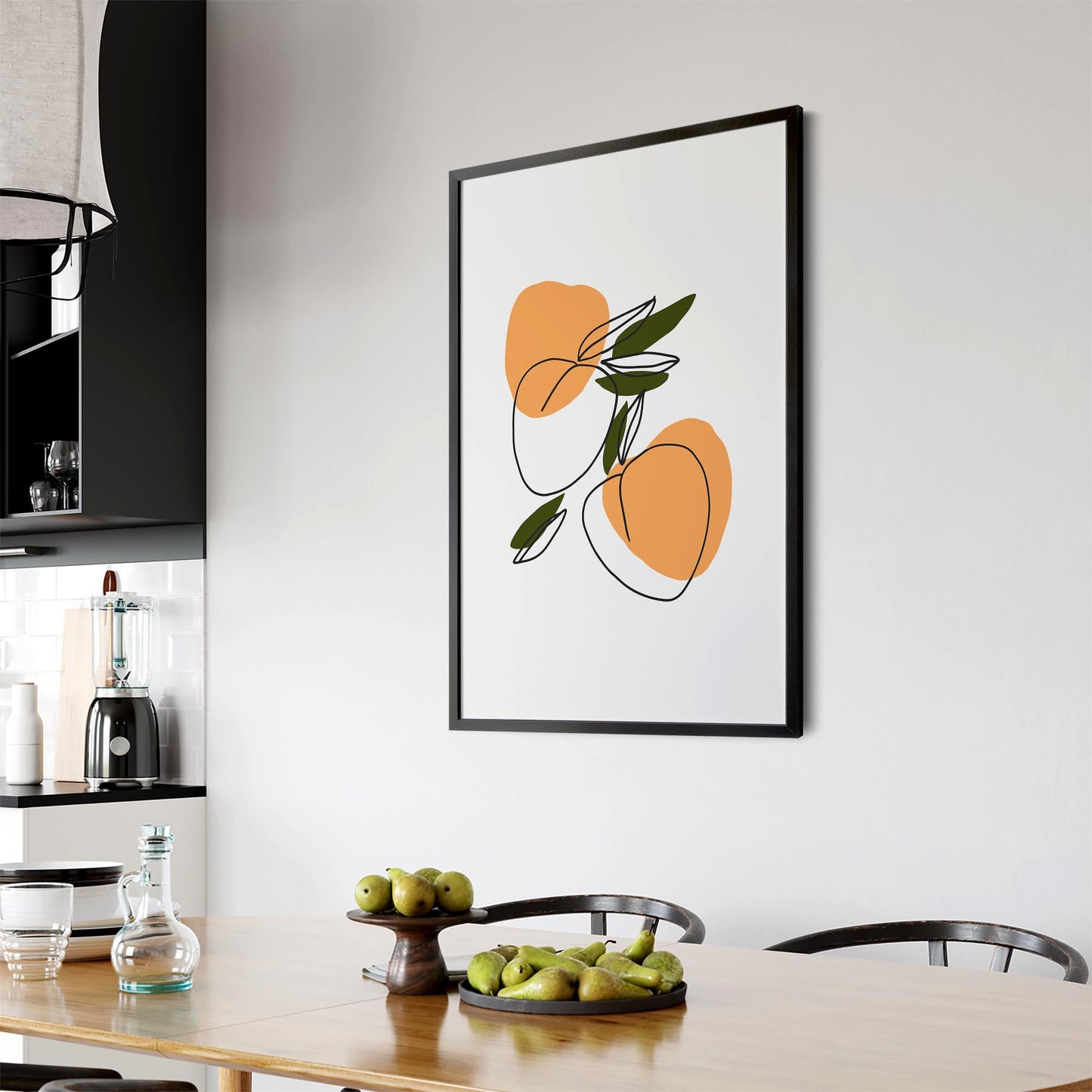 Retro Peach Fruit Kitchen Cafe Style Pastel Wall Art #2 - The Affordable Art Company