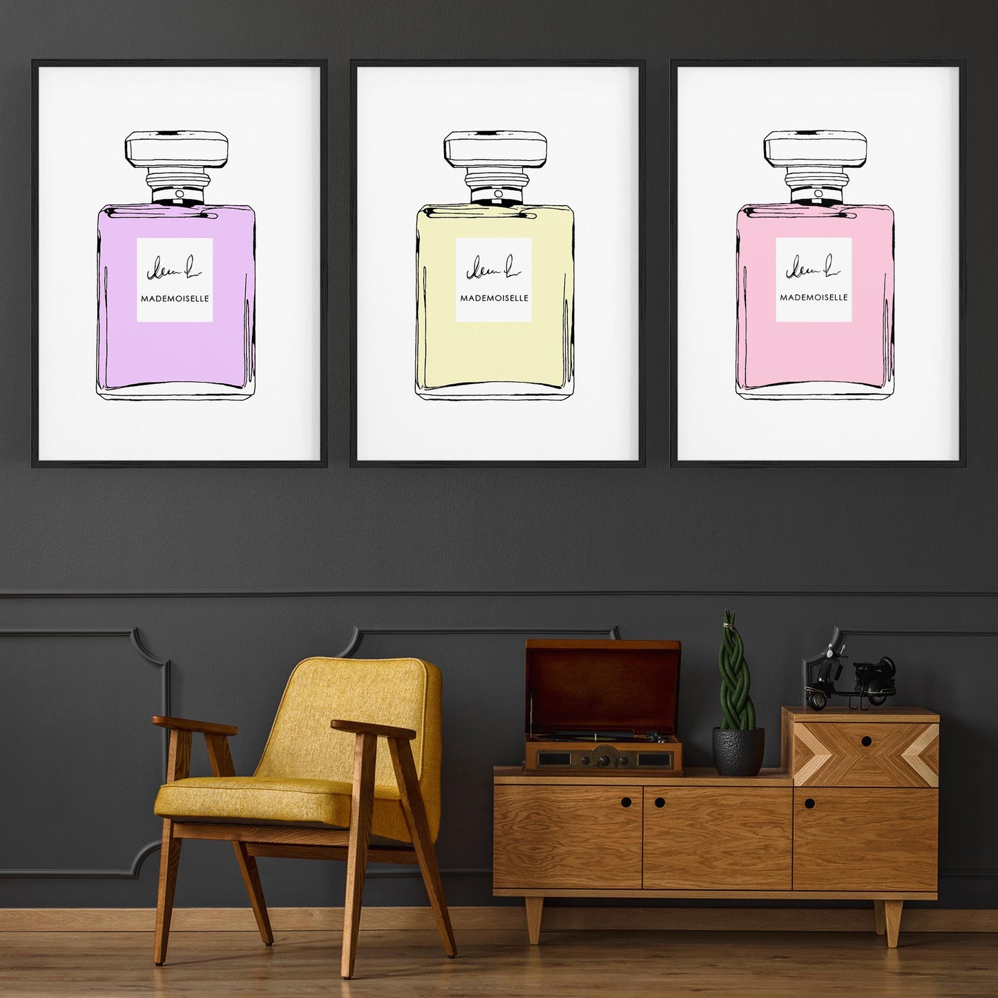 Set of Perfume Bottle Fashion Bedroom Wall Art #5 - The Affordable Art Company