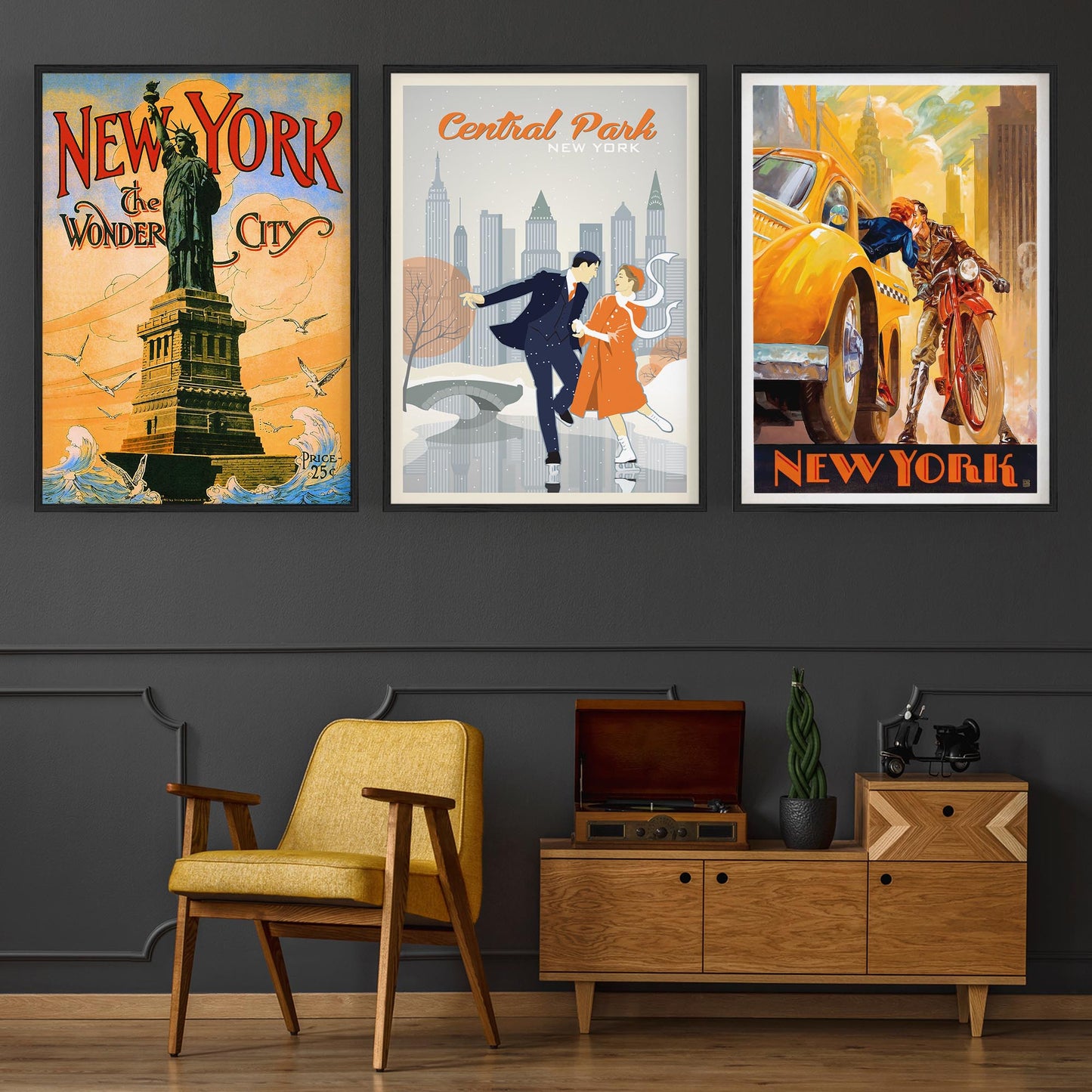 Set of Vintage New York Travel Advert Wall Art - The Affordable Art Company