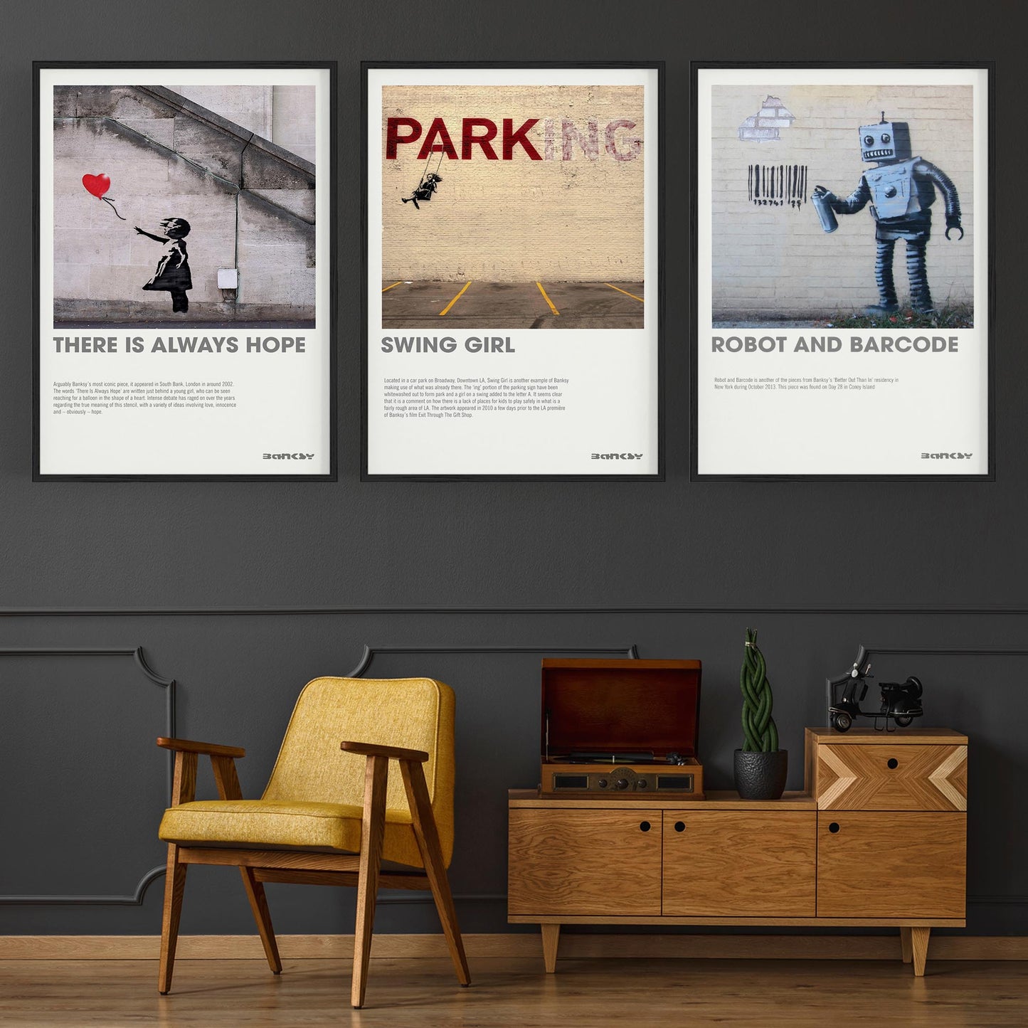 Set of Banksy Graffiti Urban Man Cave Wall Art - The Affordable Art Company
