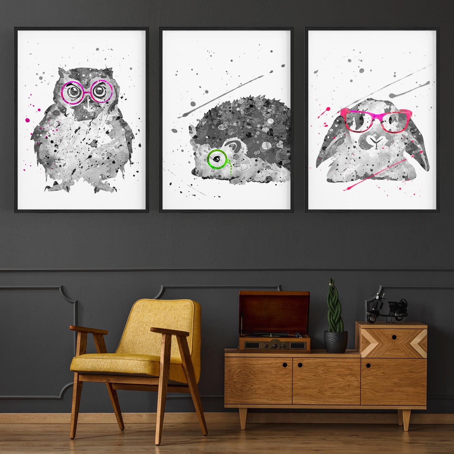 Set of Cute Animals Nursery Baby Wall Art - The Affordable Art Company