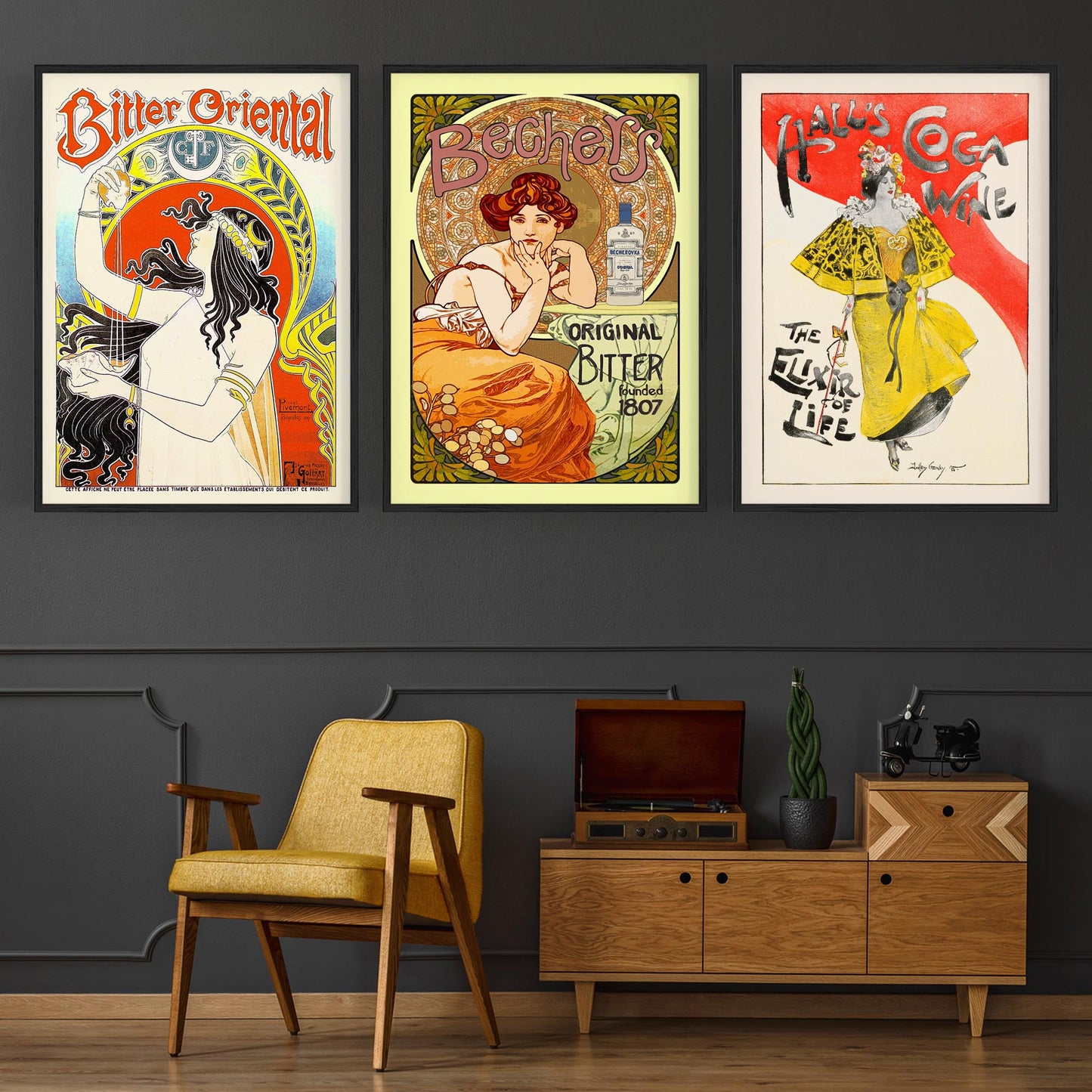 Set of Vintage French Bitter Adverts Wall Art - The Affordable Art Company