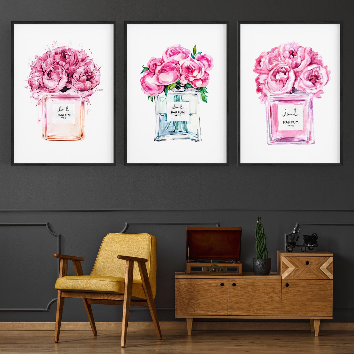 Set of Perfume Bottle Fashion Bedroom Wall Art #6 - The Affordable Art Company