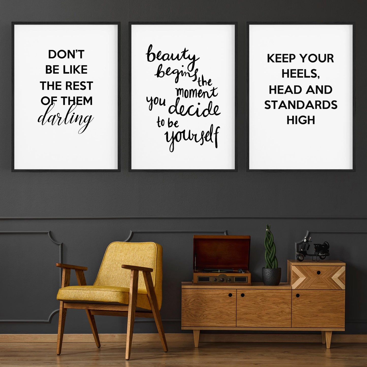 Set of Fashion Quote Girls Bedroom Wall Art - The Affordable Art Company