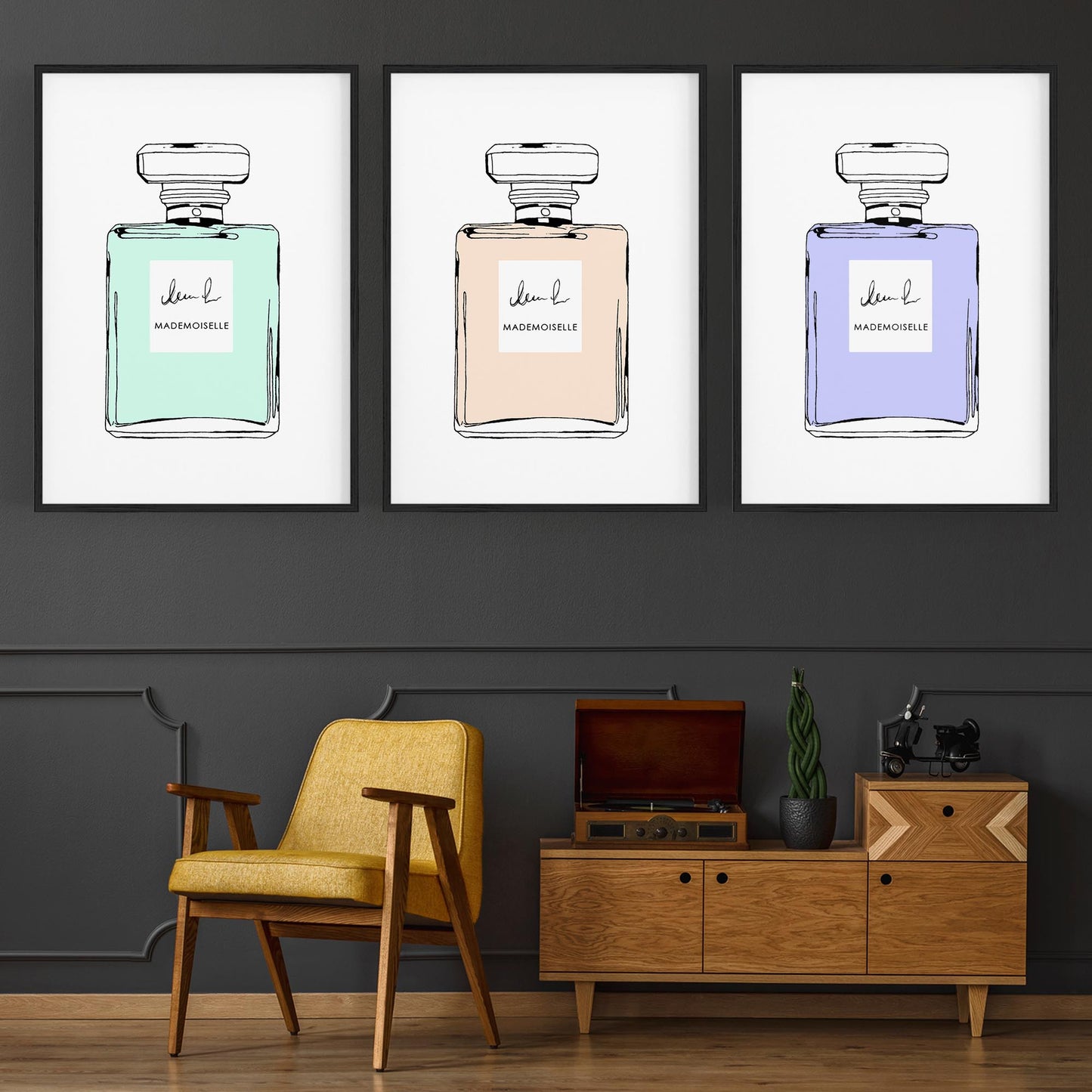 Set of Perfume Bottle Fashion Bedroom Wall Art #4 - The Affordable Art Company