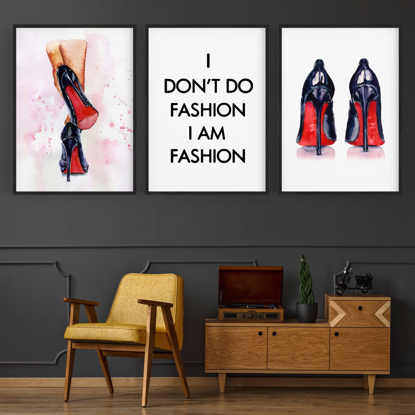 Set of High Heels Fashion Girls Bedroom Wall Art - The Affordable Art Company