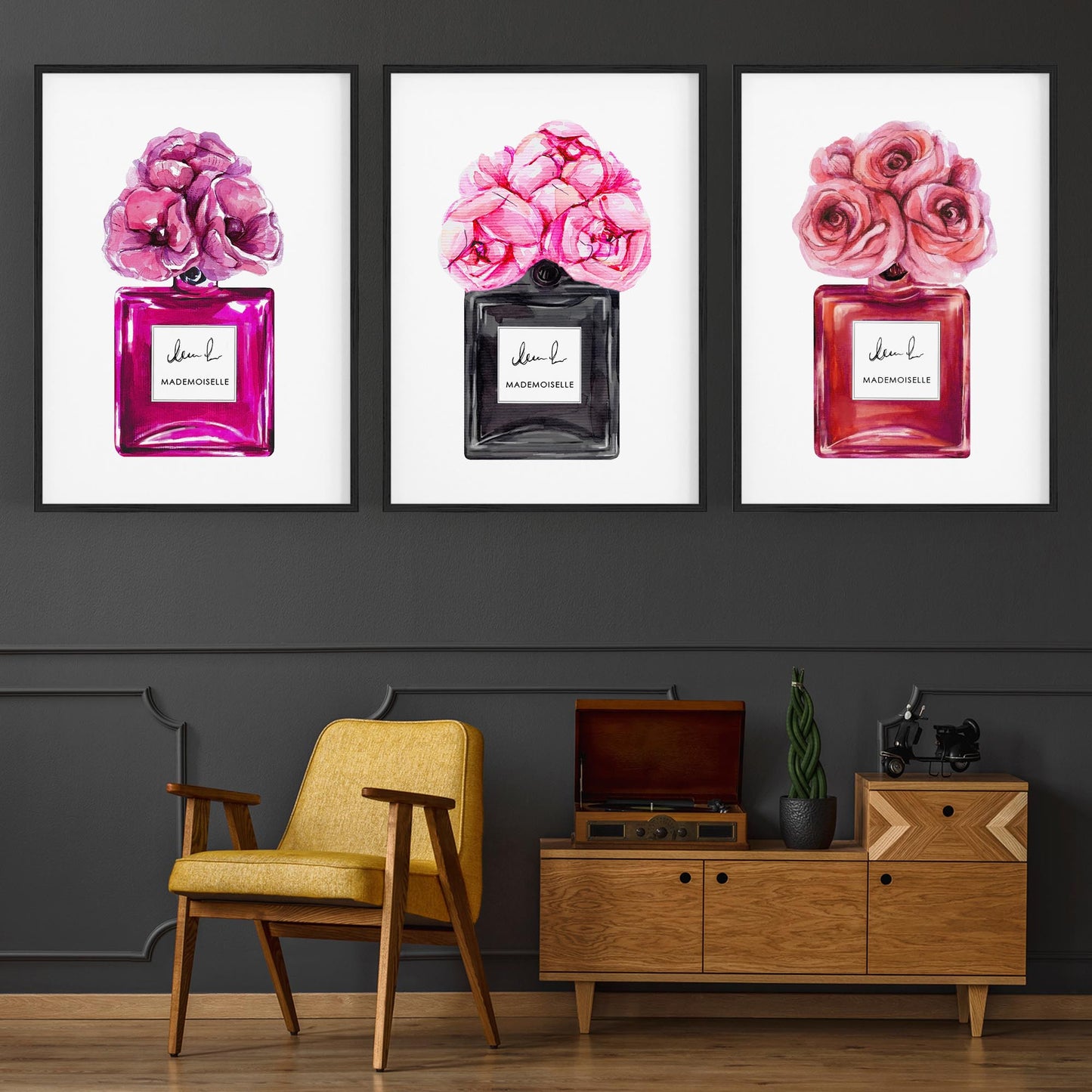 Set of Perfume Bottle Fashion Bedroom Wall Art #2 - The Affordable Art Company