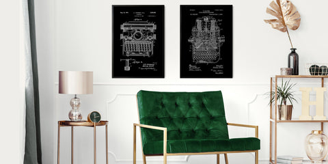 The Typewriter Patent Wall Art Collection