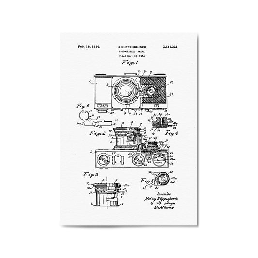 Vintage Camera Patent Photographer Wall Art #2 - The Affordable Art Company