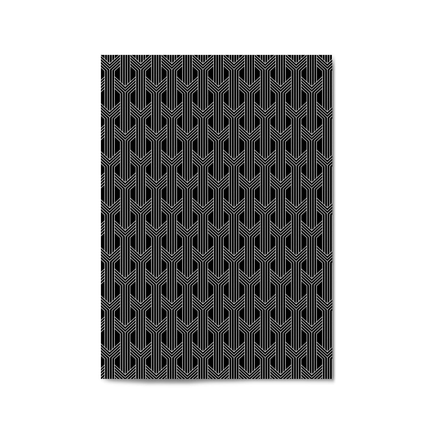 Geometric Pattern Abstract Black & White Wall Art #3 - The Affordable Art Company