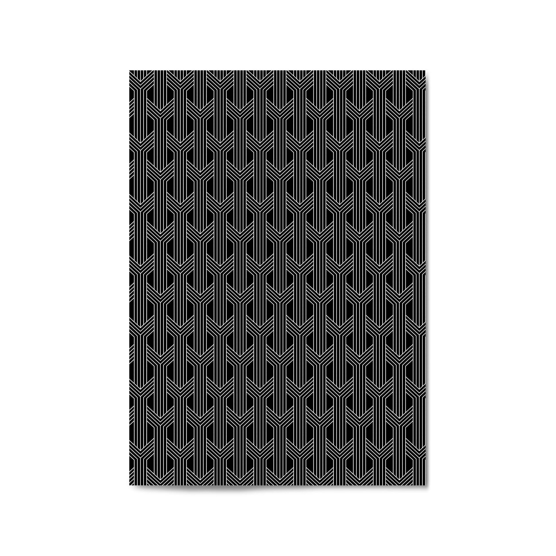 Geometric Pattern Abstract Black & White Wall Art #3 - The Affordable Art Company