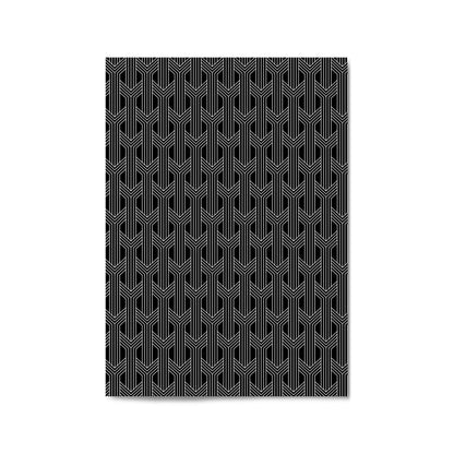 Geometric Pattern Abstract Black & White Wall Art #3 - The Affordable Art Company