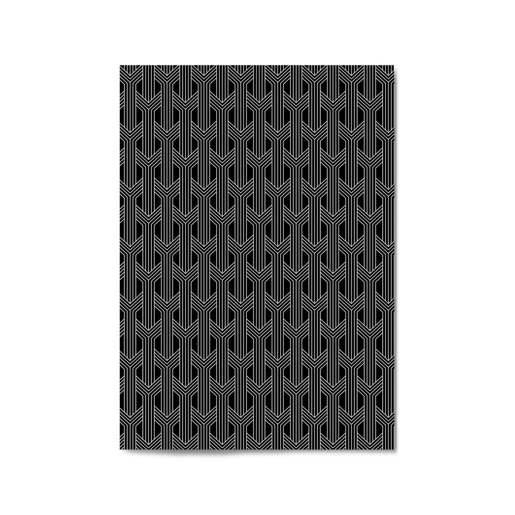 Geometric Pattern Abstract Black & White Wall Art #3 - The Affordable Art Company