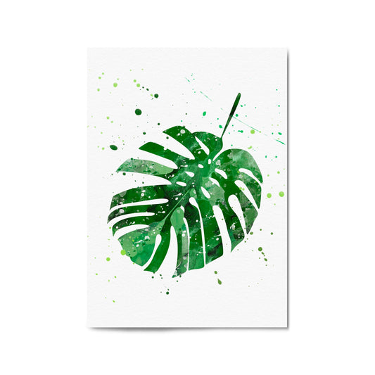 Palm Leaf Tropical Green Minimal Wall Art #4 - The Affordable Art Company