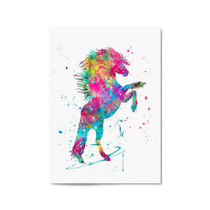 Horse Painting Girls Bedroom Colourful Wall Art #2 - The Affordable Art Company