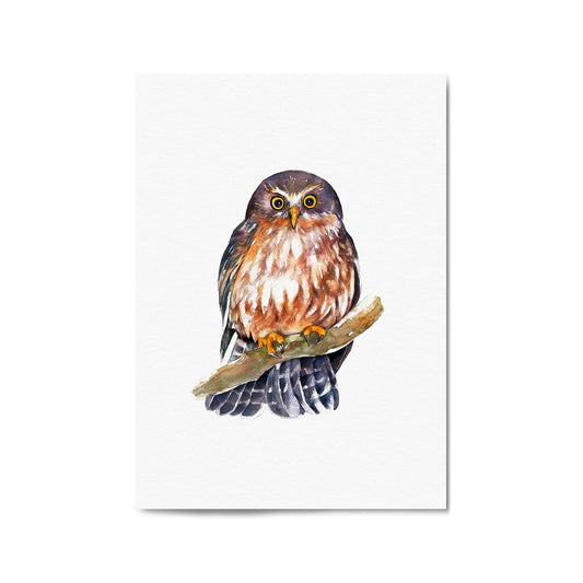 Watercolour Owl Painting Animal Nursery Wall Art - The Affordable Art Company