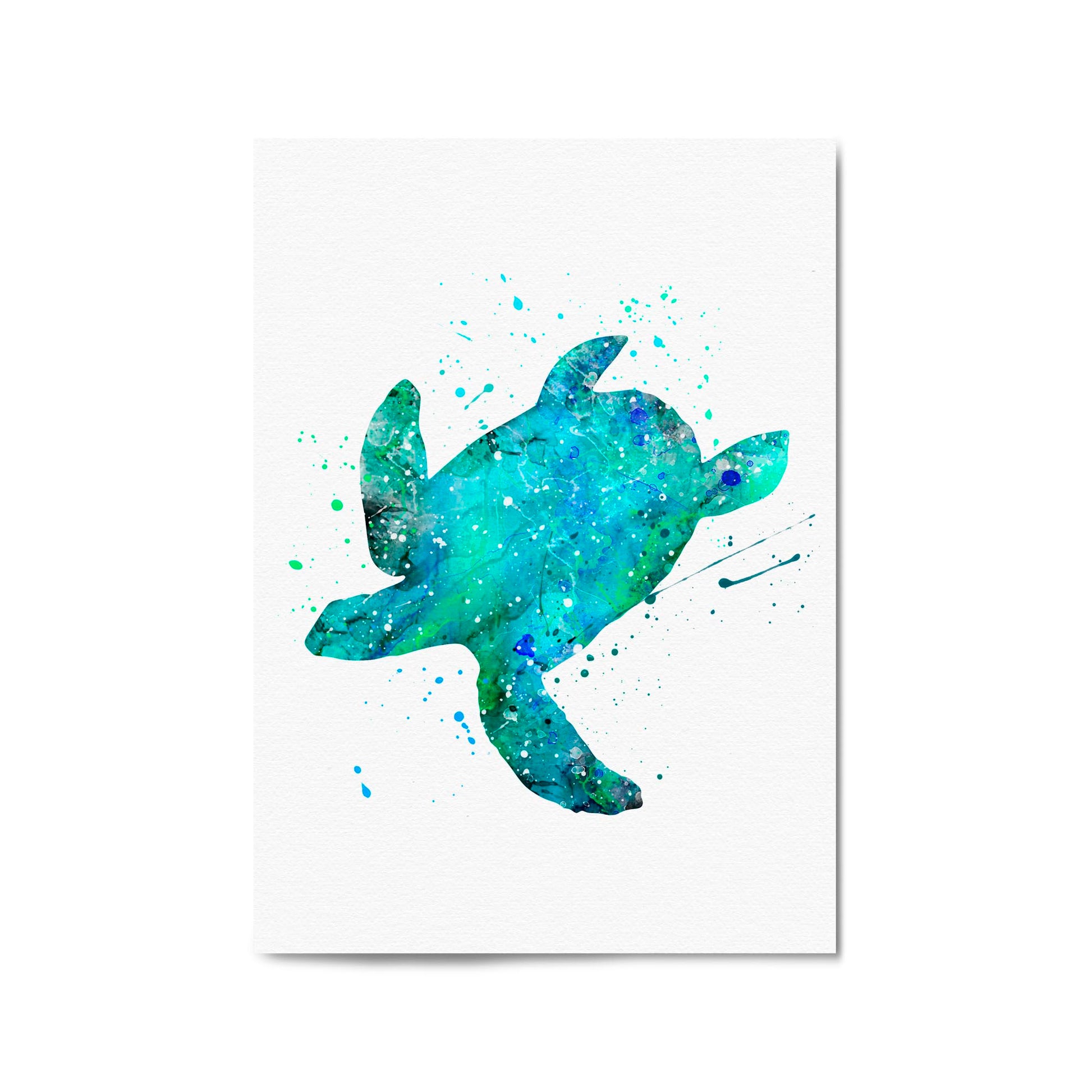 Sea Turtle Cartoon Sealife Nursery Baby Wall Art #1 - The Affordable Art Company