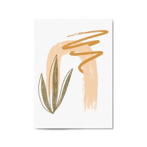 Plant Abstract Minimal Retro Drawing Wall Art #2 - The Affordable Art Company