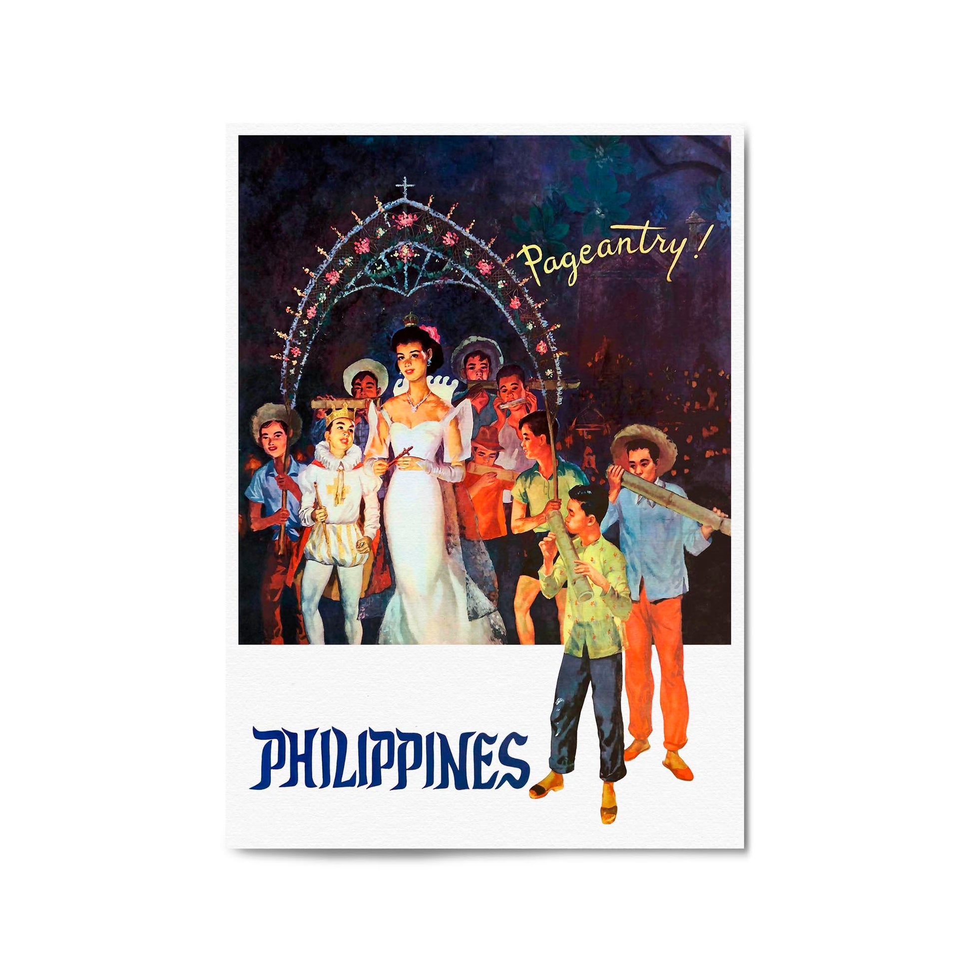 Philippines Pageantry Vintage Travel Advert Wall Art - The Affordable Art Company