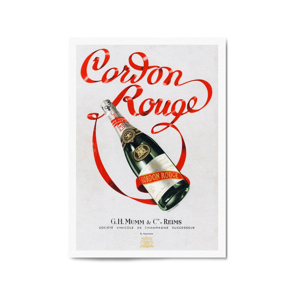 Cordon Rouge Champagne Vintage Drinks Advert Wall Art - The Affordable Art Company