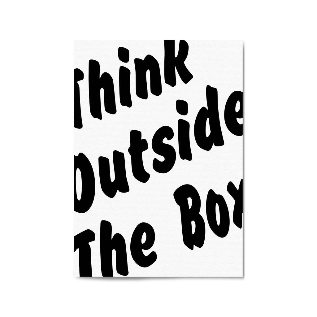 Think Outside The Box Office Work Quote Wall Art - The Affordable Art Company