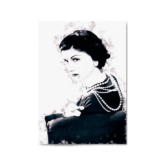 Coco Chanel Portrait Fashion Girls Bedroom Wall Art - The Affordable Art Company