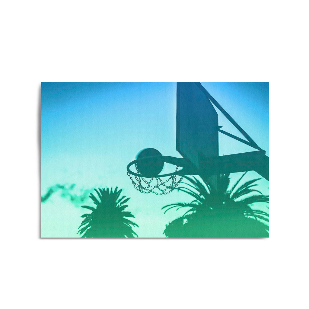 Blue Los Angeles Basketball Photograph Wall Art - The Affordable Art Company
