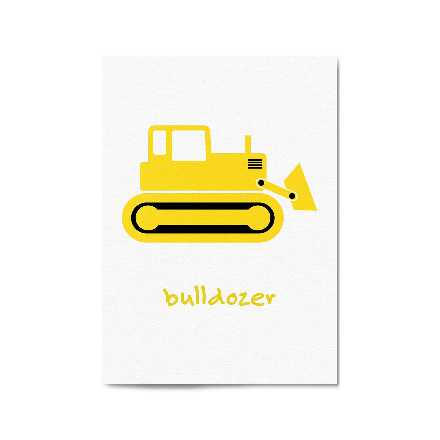 Yellow Digger Boys Bedroom Nursery Wall Art - The Affordable Art Company