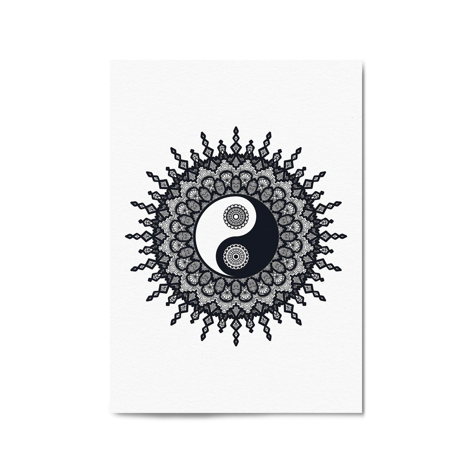 Yin Yang Mandala Calming Yoga Buddist Wall Art #10 - The Affordable Art Company