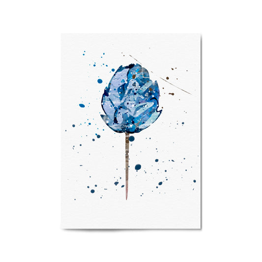 Scandi Blue Flower Design Minimal Kitchen Wall Art #2 - The Affordable Art Company